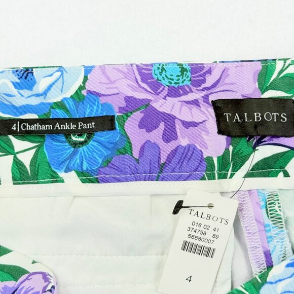 Talbots Women's Stretch Slim Leg Floral Garden Chatham Ankle Pants Size 4 NWT - Picture 6 of 12